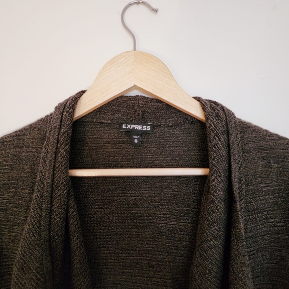 ✨2 for $5✨ Express Olive Open Front Cardigan Size XS - Picture 3 of 6